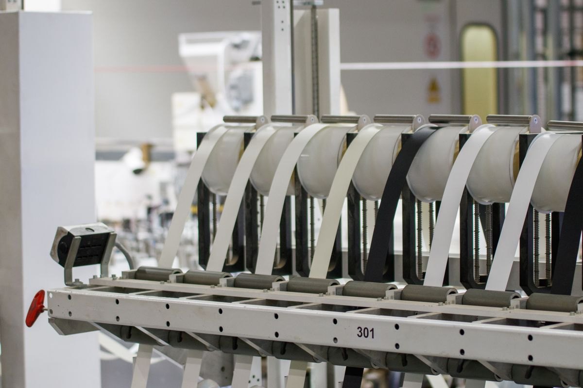 Automated industrial machinery on a modern production line